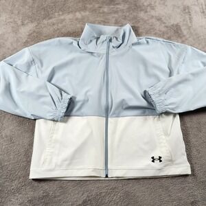 Under Armour Tech Jacket Women Size Large Baggy Crop Full Zip Polyester